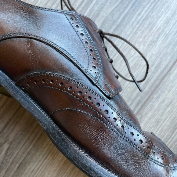 Salvatore Ferragamo Men’s Brown Leather Oxfords | 7 - Picture 6 of 13